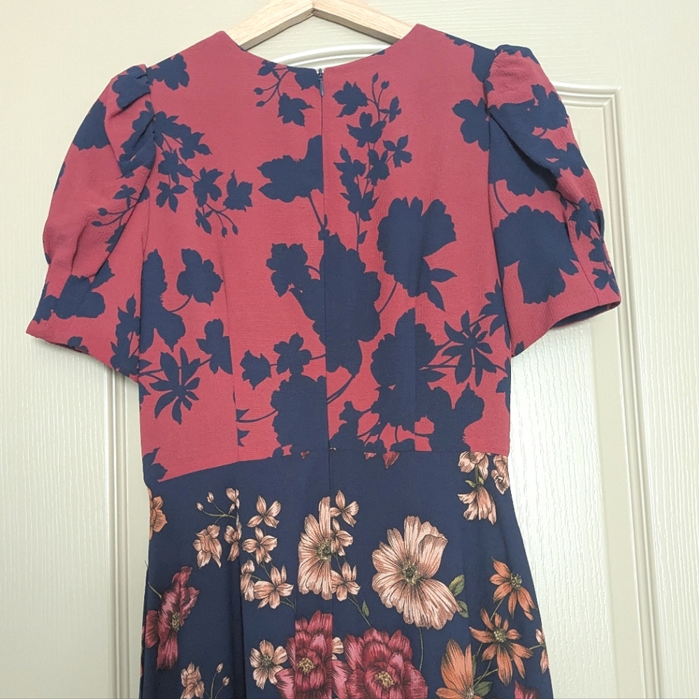 Vince Camuto Handkerchief Hem Floral Midi Dress - Picture 6 of 16